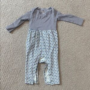 Tea Collection Navy and White Striped Bodysuit